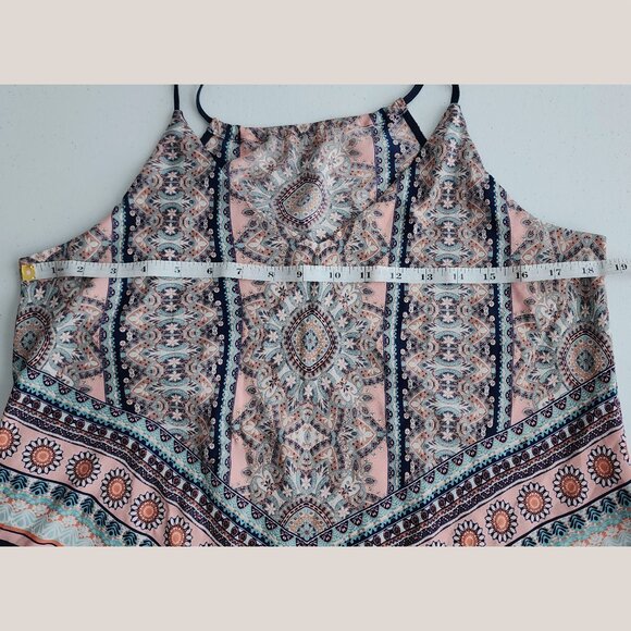 I.N. San Francisco Paisley Handkerchief Top in Pink and Blue - Picture 6 of 7